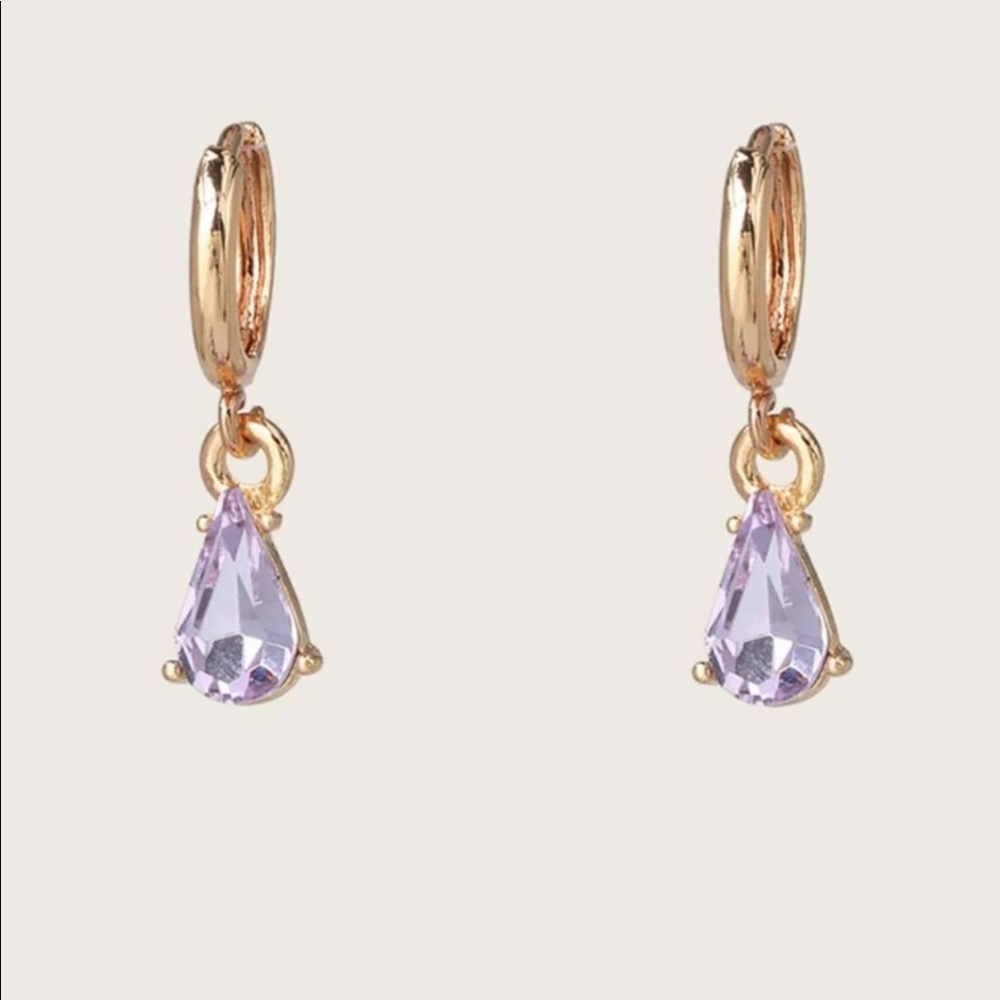 🍓Lavender Geometric Drop Earrings